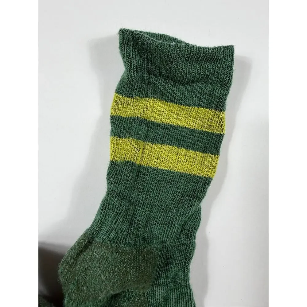 Icebreaker Kids Merino Wool Striped Crew Socks Green Size XL shoe 2-4